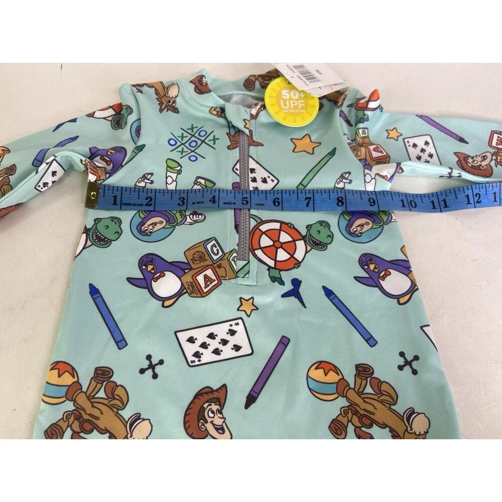 Disney Toy Story One Piece Long Sleeve Rash Guard Swimsuit Size 6 Months